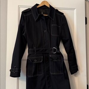 Apostrophe Black Stretch trench coat
